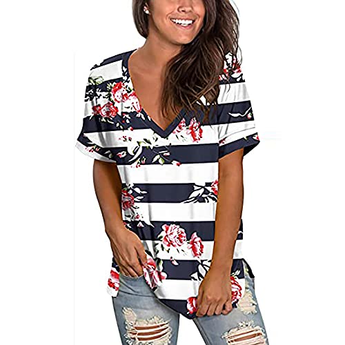 YJUU Damen Longshirt Sommer Weisses Top V Ausschnitt Shirt Damen Lange Oberteile Damen T Shirt Damen Frauen Kleidung Modern Online Shop Kleidung Shirt äRmellose Blusen Indische Tunika von YJUU