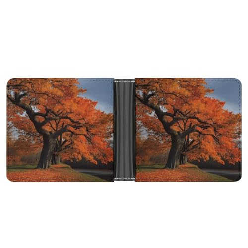 PU Leder Geldbörse Baum im Herbst Druck Geldbörse mit mehreren Steckplätzen Bifold Wallet Travel Wallet Modern Wallet Elegant Wallet Stil One Size Minimalistisch, Stil:, Einheitsgröße, Minimalistisch von YJWANDL