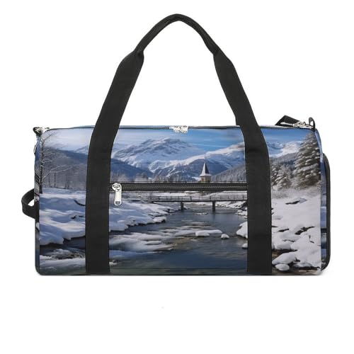 Turnbeutel für Damen Herren Winterlandschaft in den bayerischen Alpen Print Turnbeutel wiederverwendbar Turnbeutel Turnbeutel Turnbeutel mit Schuhfach Style One Size Modern, Stil:, Einheitsgröße, von YJWANDL