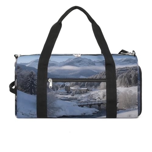 Turnbeutel für Damen Herren Winterlandschaft in den bayerischen Alpen Print Turnbeutel wiederverwendbar Turnbeutel Turnbeutel Turnbeutel mit Schuhfach Style One Size Modern, Stil:, Einheitsgröße, von YJWANDL