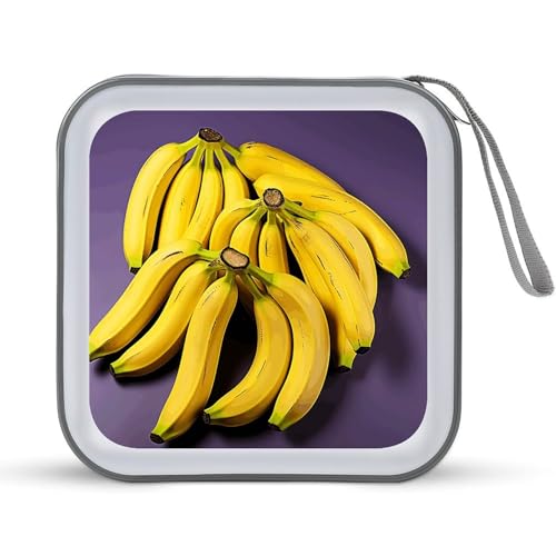 YJWANDL CD Aufbewahrungsbox, Einzigartige Bananenfrucht Druck Reise CD Box Tragbare CD Box DVD Aufbewahrungsbox Kleine Tragbare CD Box Kratzfeste CD Box, Stil:, Einheitsgröße, Minimalistisch von YJWANDL