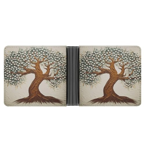 YJWANDL PU Leder Geldbörse, Baum gedruckt Druck Geldbörse mit mehreren Steckplätzen Bifold Wallet Travel Wallet Modern Wallet Elegant Wallet Stil One Size Minimalistisch, Stil:, Einheitsgröße, von YJWANDL