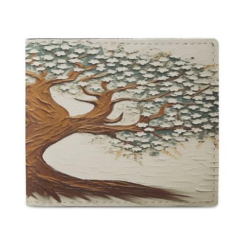 YJWANDL PU Leder Geldbörse, Baum gedruckt Druck Geldbörse mit mehreren Steckplätzen Bifold Wallet Travel Wallet Modern Wallet Elegant Wallet Stil One Size Minimalistisch, Stil:, Einheitsgröße, von YJWANDL