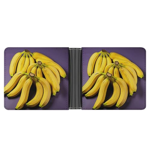 YJWANDL PU Leder Geldbörse, Einzigartiger Bananenfruchtdruck Geldbörse mit mehreren Steckplätzen Bifold Wallet Travel Wallet Modern Wallet Elegant Wallet Stil One Size Minimalistisch, Stil:, von YJWANDL