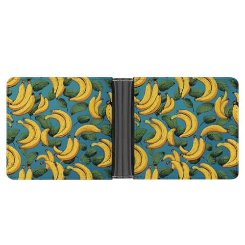 YJWANDL PU Leder Geldbörse, Gelb Banana Print Wallet mit mehreren Steckplätzen Bifold Wallet Travel Wallet Modern Wallet Elegant Wallet Stil One Size Minimalistisch, Stil:, Einheitsgröße, von YJWANDL