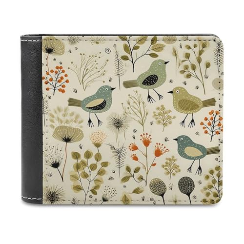 YJWANDL PU Leder Geldbörse, Gelbe Blätter Huhn Druck Geldbörse mit mehreren Steckplätzen Bifold Wallet Travel Wallet Modern Wallet Elegant Wallet Stil One Size Minimalistisch, Stil:, Einheitsgröße, von YJWANDL