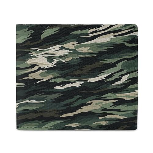 YJWANDL PU Leder Geldbörse, Tiger Stripe Camo Print Wallet mit mehreren Steckplätzen Bifold Wallet Travel Wallet Modern Wallet Elegant Wallet Stil One Size Minimalistisch, Stil:, Einheitsgröße, von YJWANDL