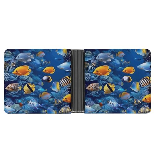 YJWANDL PU Leder Geldbörse, Tropische Fische Druck Geldbörse mit mehreren Steckplätzen Bifold Wallet Travel Wallet Modern Wallet Elegant Wallet Stil One Size Minimalistisch, Stil:, Einheitsgröße, von YJWANDL