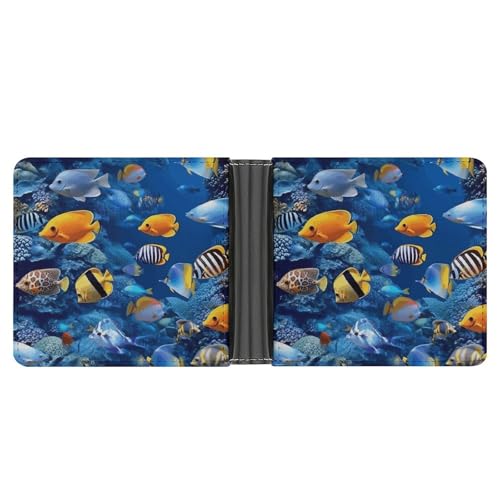 YJWANDL PU Leder Geldbörse, Tropische Fische Druck Geldbörse mit mehreren Steckplätzen Bifold Wallet Travel Wallet Modern Wallet Elegant Wallet Stil One Size Minimalistisch, Stil:, Einheitsgröße, von YJWANDL