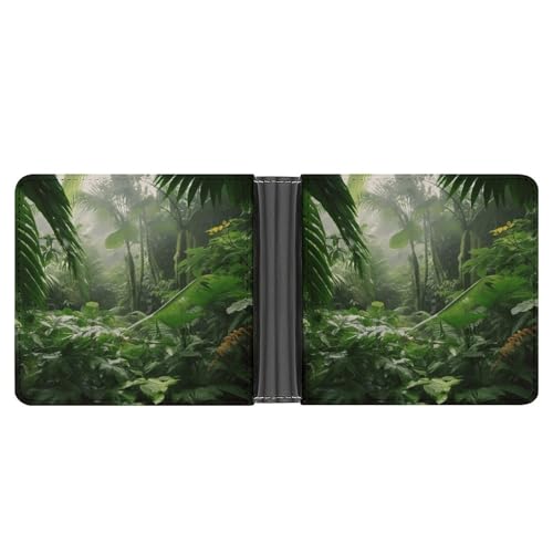 YJWANDL PU Leder Geldbörse, Tropischer Regenwald Druck Geldbörse mit mehreren Steckplätzen Bifold Wallet Travel Wallet Modern Wallet Elegant Wallet Stil One Size Minimalistisch, Stil:, Einheitsgröße, von YJWANDL