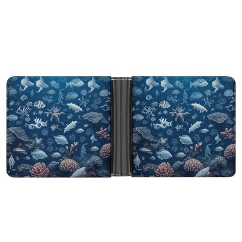 YJWANDL PU Leder Geldbörse, Unterwasser Marine Life Print Wallet mit mehreren Steckplätzen Bifold Wallet Travel Wallet Modern Wallet Elegant Wallet Stil One Size Minimalistisch, Stil:, Einheitsgröße, von YJWANDL