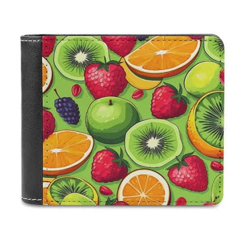 YJWANDL PU Leder Geldbörse, Verschiedene Früchte Druck Geldbörse mit mehreren Steckplätzen Bifold Wallet Travel Wallet Modern Wallet Elegant Wallet Stil One Size Minimalistisch, Stil:, Einheitsgröße, von YJWANDL