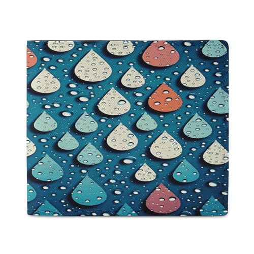 YJWANDL PU Leder Geldbörse, Wassertropfen Punkte Druck Geldbörse mit mehreren Steckplätzen Bifold Wallet Travel Wallet Modern Wallet Elegant Wallet Stil One Size Minimalistisch, Stil:, Einheitsgröße, von YJWANDL