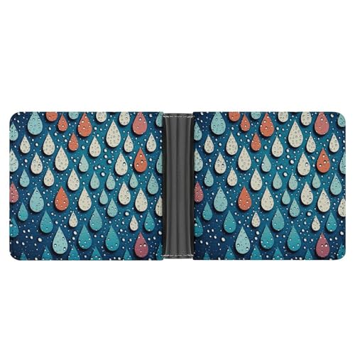YJWANDL PU Leder Geldbörse, Wassertropfen Punkte Druck Geldbörse mit mehreren Steckplätzen Bifold Wallet Travel Wallet Modern Wallet Elegant Wallet Stil One Size Minimalistisch, Stil:, Einheitsgröße, von YJWANDL