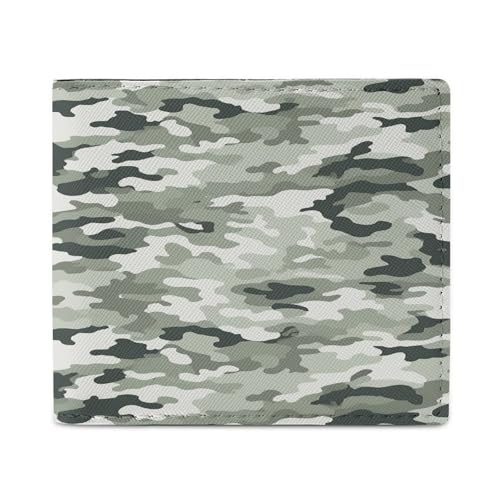 YJWANDL PU Leder Geldbörse, Weiß Camouflage Print Wallet mit mehreren Steckplätzen Bifold Wallet Travel Wallet Modern Wallet Elegant Wallet Stil One Size Minimalistisch, Stil:, Einheitsgröße, von YJWANDL