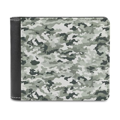 YJWANDL PU Leder Geldbörse, Weiß Camouflage Print Wallet mit mehreren Steckplätzen Bifold Wallet Travel Wallet Modern Wallet Elegant Wallet Stil One Size Minimalistisch, Stil:, Einheitsgröße, von YJWANDL