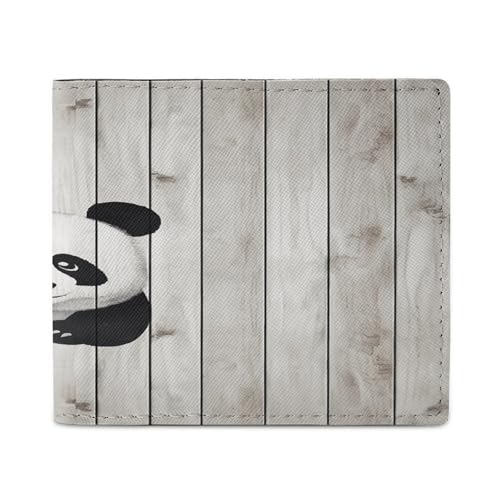 YJWANDL PU Leder Geldbörse, Weiß Holz Panda Druck Geldbörse mit mehreren Steckplätzen Bifold Wallet Travel Wallet Modern Wallet Elegant Wallet Stil One Size Minimalistisch, Stil:, Einheitsgröße, von YJWANDL
