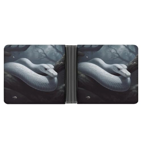 YJWANDL PU Leder Geldbörse, Weiß Schlangendruck Geldbörse mit mehreren Steckplätzen Bifold Wallet Travel Wallet Modern Wallet Elegant Wallet Stil One Size Minimalistisch, Stil:, Einheitsgröße, von YJWANDL