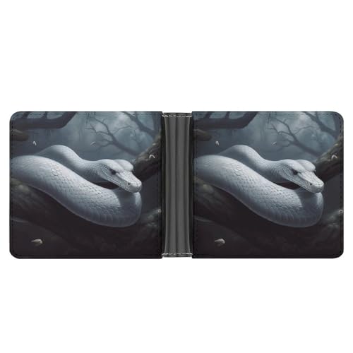 YJWANDL PU Leder Geldbörse, Weiß Schlangendruck Geldbörse mit mehreren Steckplätzen Bifold Wallet Travel Wallet Modern Wallet Elegant Wallet Stil One Size Minimalistisch, Stil:, Einheitsgröße, von YJWANDL