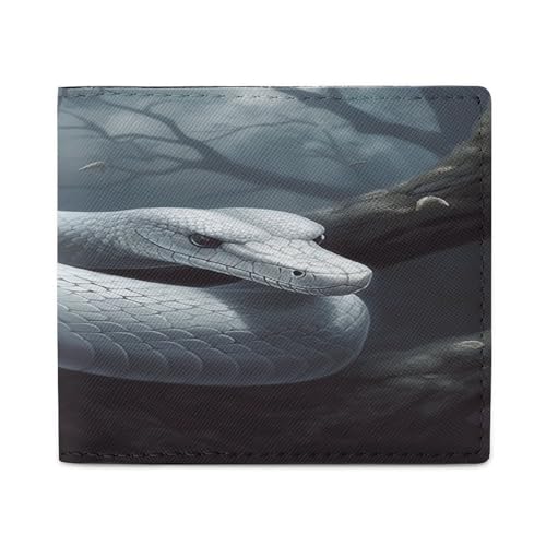 YJWANDL PU Leder Geldbörse, Weiß Schlangendruck Geldbörse mit mehreren Steckplätzen Bifold Wallet Travel Wallet Modern Wallet Elegant Wallet Stil One Size Minimalistisch, Stil:, Einheitsgröße, von YJWANDL