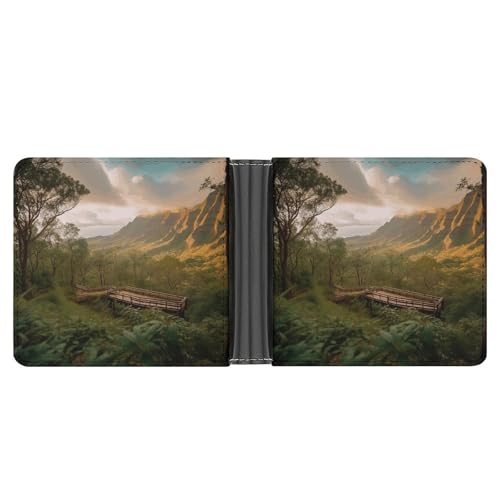 YJWANDL PU Leder Geldbörse, Wilderness Park Print Wallet mit mehreren Steckplätzen Bifold Wallet Travel Wallet Modern Wallet Elegant Wallet Stil One Size Minimalistisch, Stil:, Einheitsgröße, von YJWANDL