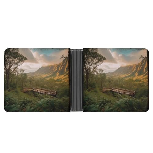 YJWANDL PU Leder Geldbörse, Wilderness Park Print Wallet mit mehreren Steckplätzen Bifold Wallet Travel Wallet Modern Wallet Elegant Wallet Stil One Size Minimalistisch, Stil:, Einheitsgröße, von YJWANDL