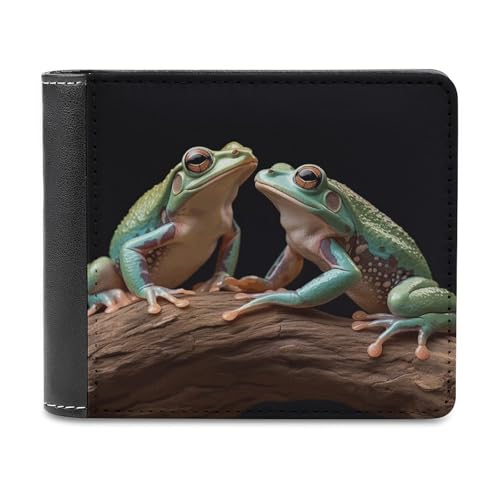 YJWANDL PU Leder Geldbörse, Zwei Frösche Druck Geldbörse mit mehreren Steckplätzen Bifold Wallet Travel Wallet Modern Wallet Elegant Wallet Stil One Size Minimalistisch, Stil:, Einheitsgröße, von YJWANDL