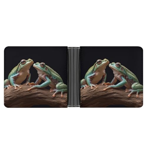 YJWANDL PU Leder Geldbörse, Zwei Frösche Druck Geldbörse mit mehreren Steckplätzen Bifold Wallet Travel Wallet Modern Wallet Elegant Wallet Stil One Size Minimalistisch, Stil:, Einheitsgröße, von YJWANDL
