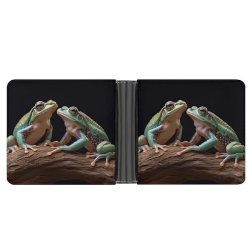 YJWANDL PU Leder Geldbörse, Zwei Frösche Druck Geldbörse mit mehreren Steckplätzen Bifold Wallet Travel Wallet Modern Wallet Elegant Wallet Stil One Size Minimalistisch, Stil:, Einheitsgröße, von YJWANDL