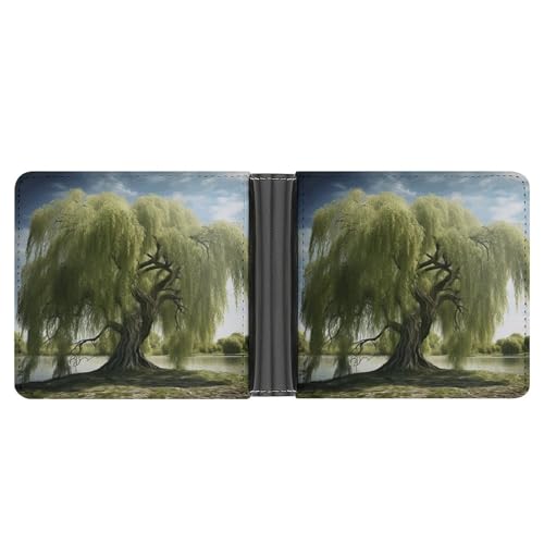 YJWANDL PU Leder Geldbörse Baum Druck Geldbörse mit mehreren Steckplätzen Bifold Wallet Travel Wallet Modern Wallet Elegant Wallet Stil One Size Minimalistisch, Stil:, Einheitsgröße, Minimalistisch von YJWANDL