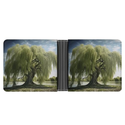 YJWANDL PU Leder Geldbörse Baum Druck Geldbörse mit mehreren Steckplätzen Bifold Wallet Travel Wallet Modern Wallet Elegant Wallet Stil One Size Minimalistisch, Stil:, Einheitsgröße, Minimalistisch von YJWANDL