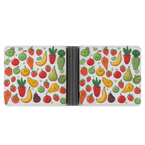 YJWANDL PU Leder Geldbörse Gemüse Obst Druck Geldbörse mit mehreren Steckplätzen Bifold Wallet Travel Wallet Modern Wallet Elegant Wallet Stil One Size Minimalistisch, Stil:, Einheitsgröße, von YJWANDL