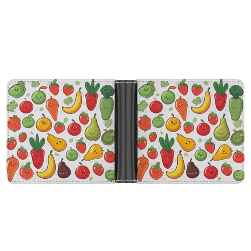 YJWANDL PU Leder Geldbörse Gemüse Obst Druck Geldbörse mit mehreren Steckplätzen Bifold Wallet Travel Wallet Modern Wallet Elegant Wallet Stil One Size Minimalistisch, Stil:, Einheitsgröße, von YJWANDL