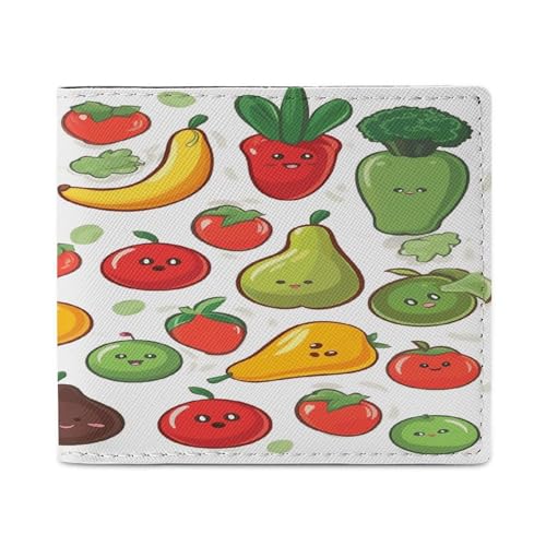 YJWANDL PU Leder Geldbörse Gemüse Obst Druck Geldbörse mit mehreren Steckplätzen Bifold Wallet Travel Wallet Modern Wallet Elegant Wallet Stil One Size Minimalistisch, Stil:, Einheitsgröße, von YJWANDL