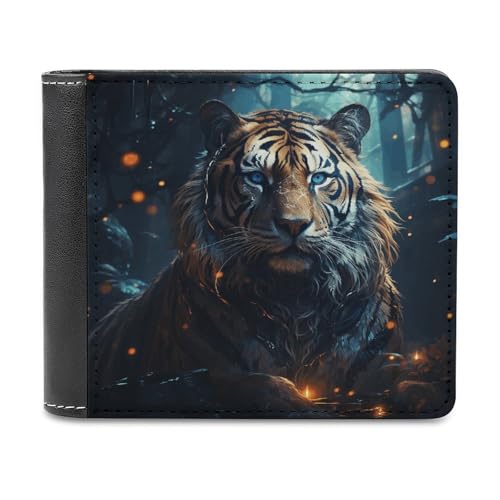 YJWANDL PU Leder Geldbörse Tiger Print Geldbörse mit mehreren Steckplätzen Bifold Wallet Travel Wallet Modern Wallet Elegant Wallet Stil One Size Minimalistisch, Stil:, Einheitsgröße, Minimalistisch von YJWANDL