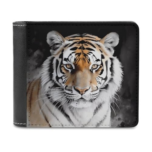 YJWANDL PU Leder Geldbörse Tiger Print Geldbörse mit mehreren Steckplätzen Bifold Wallet Travel Wallet Modern Wallet Elegant Wallet Stil One Size Minimalistisch, Stil:, Einheitsgröße, Minimalistisch von YJWANDL