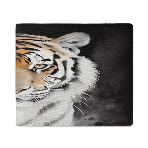 YJWANDL PU Leder Geldbörse Tiger Print Geldbörse mit mehreren Steckplätzen Bifold Wallet Travel Wallet Modern Wallet Elegant Wallet Stil One Size Minimalistisch, Stil:, Einheitsgröße, Minimalistisch von YJWANDL