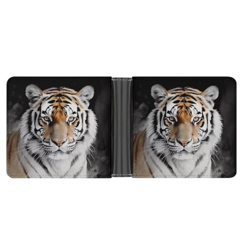 YJWANDL PU Leder Geldbörse Tiger Print Geldbörse mit mehreren Steckplätzen Bifold Wallet Travel Wallet Modern Wallet Elegant Wallet Stil One Size Minimalistisch, Stil:, Einheitsgröße, Minimalistisch von YJWANDL