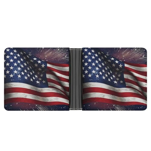 YJWANDL PU Leder Geldbörse USA Flagge Druck Geldbörse mit mehreren Steckplätzen Bifold Wallet Travel Wallet Modern Wallet Elegant Wallet Stil One Size Minimalistisch, Stil:, Einheitsgröße, von YJWANDL