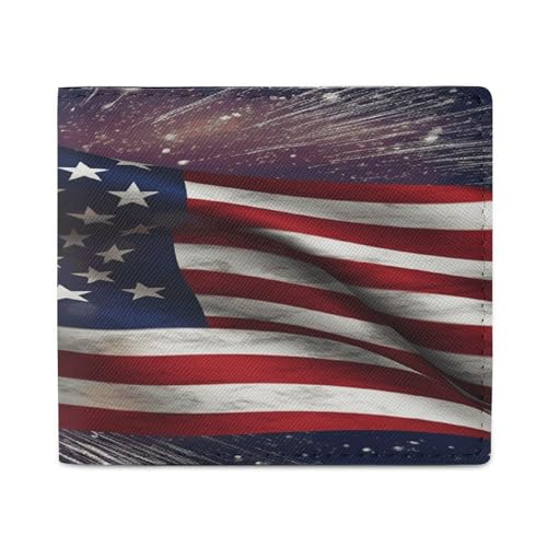 YJWANDL PU Leder Geldbörse USA Flagge Druck Geldbörse mit mehreren Steckplätzen Bifold Wallet Travel Wallet Modern Wallet Elegant Wallet Stil One Size Minimalistisch, Stil:, Einheitsgröße, von YJWANDL
