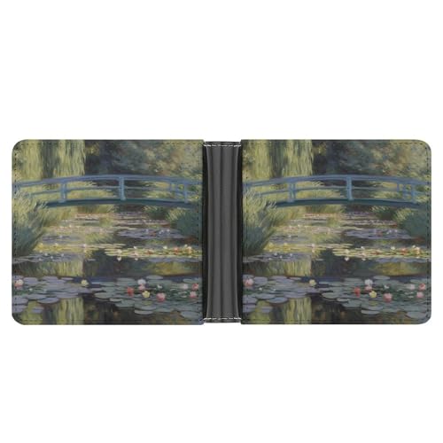 YJWANDL PU Leder Geldbörse Wasserlilie Teich Druck Geldbörse mit mehreren Steckplätzen Bifold Wallet Travel Wallet Modern Wallet Elegant Wallet Stil One Size Minimalistisch, Stil:, Einheitsgröße, von YJWANDL