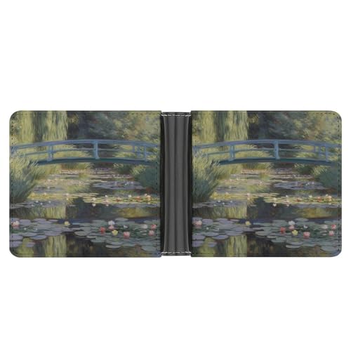 YJWANDL PU Leder Geldbörse Wasserlilie Teich Druck Geldbörse mit mehreren Steckplätzen Bifold Wallet Travel Wallet Modern Wallet Elegant Wallet Stil One Size Minimalistisch, Stil:, Einheitsgröße, von YJWANDL