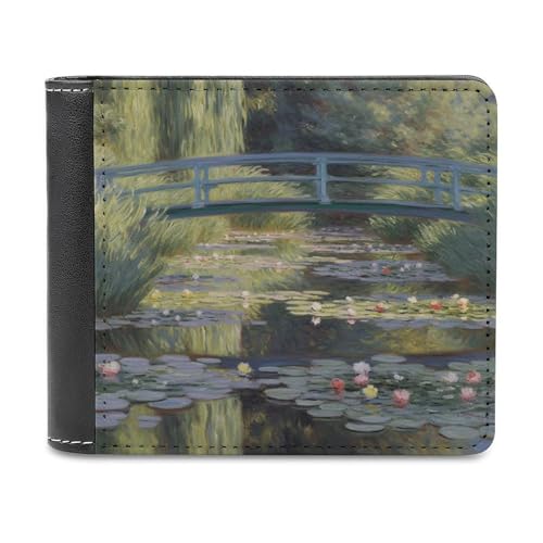 YJWANDL PU Leder Geldbörse Wasserlilie Teich Druck Geldbörse mit mehreren Steckplätzen Bifold Wallet Travel Wallet Modern Wallet Elegant Wallet Stil One Size Minimalistisch, Stil:, Einheitsgröße, von YJWANDL
