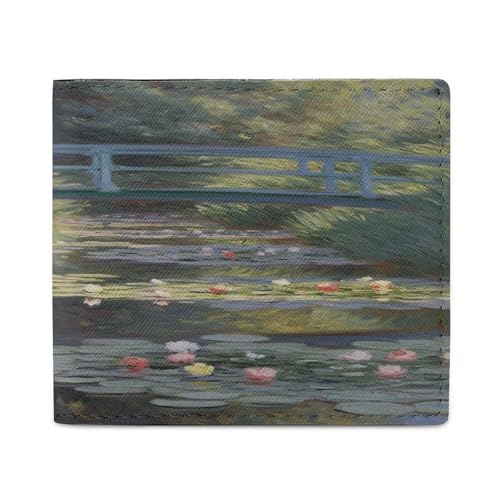 YJWANDL PU Leder Geldbörse Wasserlilie Teich Druck Geldbörse mit mehreren Steckplätzen Bifold Wallet Travel Wallet Modern Wallet Elegant Wallet Stil One Size Minimalistisch, Stil:, Einheitsgröße, von YJWANDL