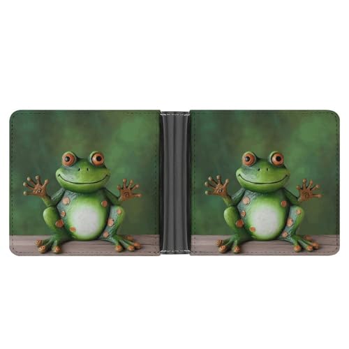 YJWANDL PU Leder Geldbörse Welcome Frog Print Wallet mit mehreren Steckplätzen Bifold Wallet Travel Wallet Modern Wallet Elegant Wallet Stil One Size Minimalistisch, Stil:, Einheitsgröße, von YJWANDL