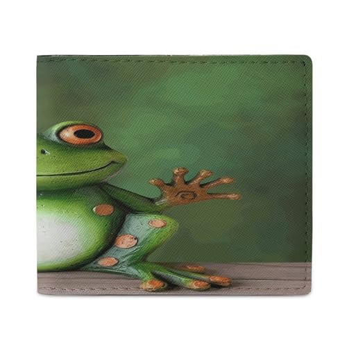 YJWANDL PU Leder Geldbörse Welcome Frog Print Wallet mit mehreren Steckplätzen Bifold Wallet Travel Wallet Modern Wallet Elegant Wallet Stil One Size Minimalistisch, Stil:, Einheitsgröße, von YJWANDL