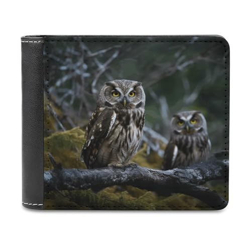 YJWANDL PU Leder Geldbörse Wild Owl Birds Print Wallet mit mehreren Steckplätzen Bifold Wallet Travel Wallet Modern Wallet Elegant Wallet Stil One Size Minimalistisch, Stil:, Einheitsgröße, von YJWANDL