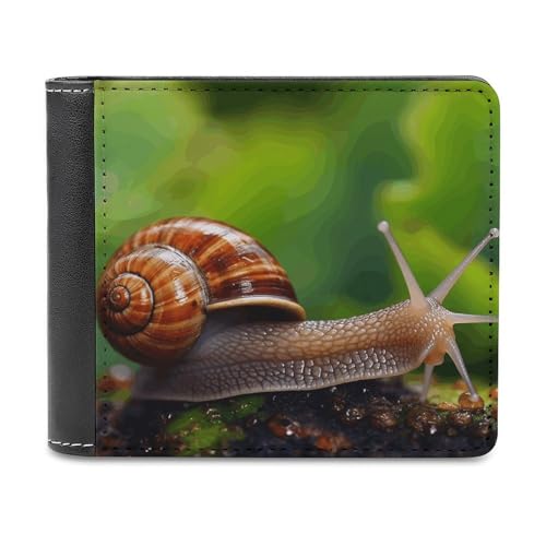 YJWANDL PU Leder Geldbörse Wildlife Tier Schnecke Druck Geldbörse mit mehreren Steckplätzen Bifold Wallet Travel Wallet Modern Wallet Elegant Wallet Stil One Size Minimalistisch, Stil:, Einheitsgröße, von YJWANDL