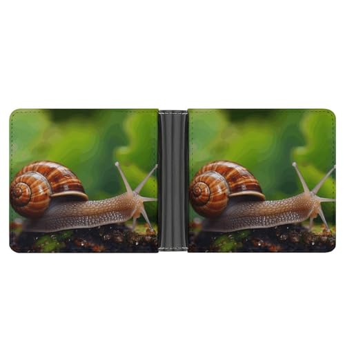 YJWANDL PU Leder Geldbörse Wildlife Tier Schnecke Druck Geldbörse mit mehreren Steckplätzen Bifold Wallet Travel Wallet Modern Wallet Elegant Wallet Stil One Size Minimalistisch, Stil:, Einheitsgröße, von YJWANDL