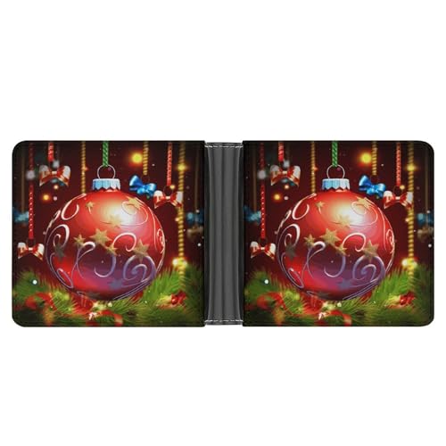 YJWANDL PU Leder Geldbörse Xmas Ball Print Geldbörse mit mehreren Steckplätzen Bifold Wallet Travel Wallet Modern Wallet Elegant Wallet Stil One Size Minimalistisch, Stil:, Einheitsgröße, von YJWANDL